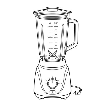 Modern Kitchen Blender Line Art - Appliance for Smoothies & Shakes