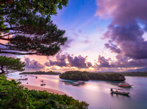 Ishigaki, Japan from the landmark beautiful Kabira Bay at dawn 195