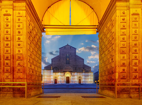 Bologna, Italy at the Basilica of San Petronio in the early morning 187