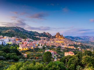 Obraz premium Gagliano Castelferrato, Sicily, Italy at dusk 93
