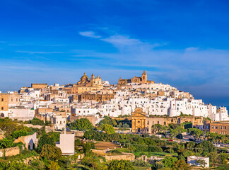 Naklejka premium Ostuni, Italy historic town skyline in the morning 48