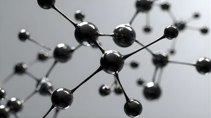 Obraz premium Abstract Black Molecular Structure