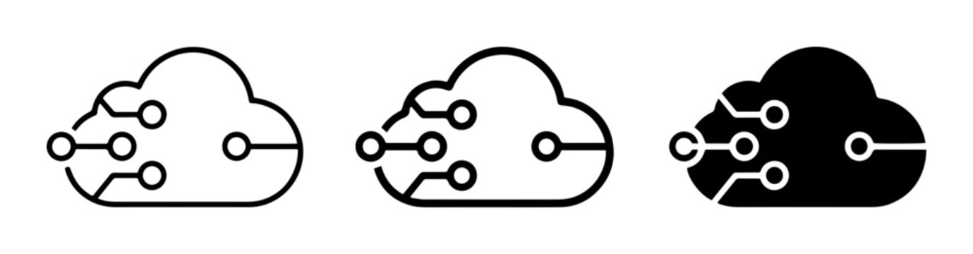 Cloud computing icon vector, data connection symbol, IT technology logo, digital network illustration