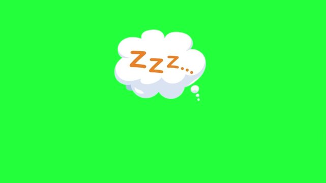 Animated zzz sleep bubble thought cloud green screen animation dream 