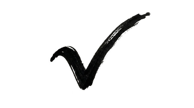 Checkmark icon isolated on transparent background for success confirmation and approval design