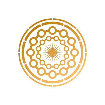 Elegant Abstract Geometric Mandala Sunburst Ornament With Circular Radial Line Art Pattern 54