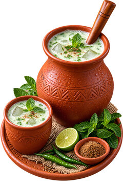The traditional Bengali spiced yogurt drink