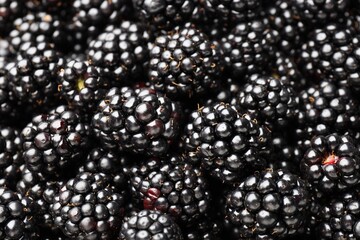 Heap of ripe tasty blackberries as background, closeup © New Africa