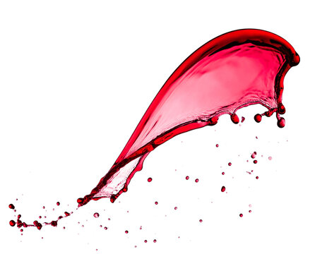 Dynamic Red Wine Splash With Droplets Transparent PNG