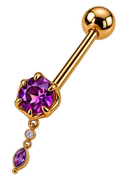 Purple navel ring for women