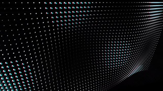 3D Pin Screen Dot Matrix Surface Wave with RGB Chromatic Aberration Motion Loop
