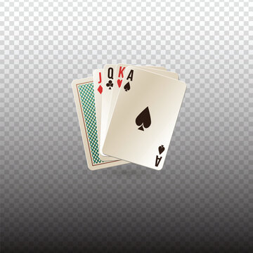 royal flush poker hand vector