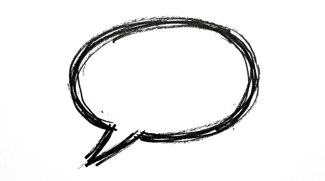 Black speech bubble icon with transparent background for messaging and communication design