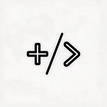 Plus and code bracket icon for programming and web development