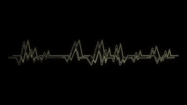 Abstract Neon Heartbeat Line Animation with Color Changing Effect