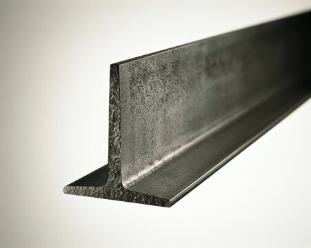 Steel Beam Profile: Dark, Roughened Surface with Sharp Edges