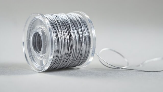 Silver Thread on Spool for Sewing and Crafting Projects