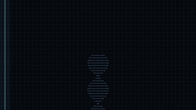 Abstract Glowing Blue Medical DNA Sequence UI Interface Motion Graphic