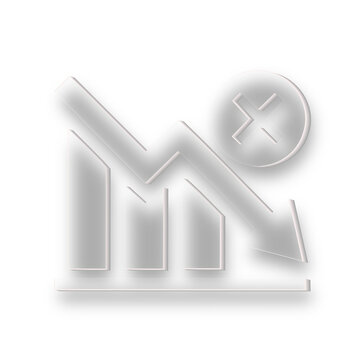 Chart decline icon representing negative financial decrease drop failure and economic business loss