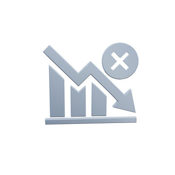 Chart graphic element showing financial decrease drop and failing business decline
