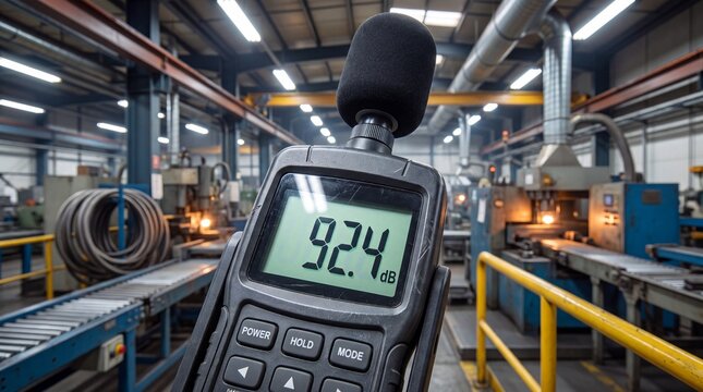 Factory noise monitoring with digital decibel meter