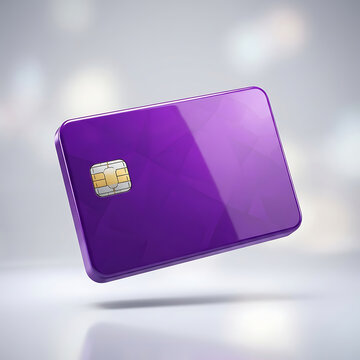 Purple modern credit card with chip icon