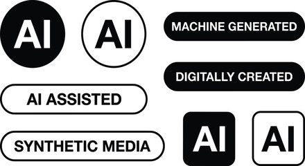 Fototapeta premium AI generated and modified label badge icon set