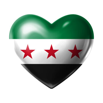 SYRIA Flag Heart Shape PNG, Love SYRIA National Symbol Design