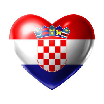 CROATIA Flag Heart Shape PNG, Love CROATIA National Symbol Design