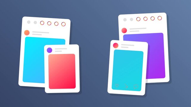 Social Media Comments Feed Scrolling with Text Message Bubbles Animation