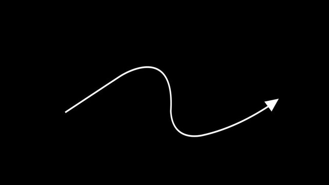 Simple white arrow pointing to the upper right corner on a solid black background