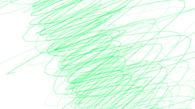 Energetic neon green scribbles and hand drawn loops creating a chaotic yet vibrant artistic digital display