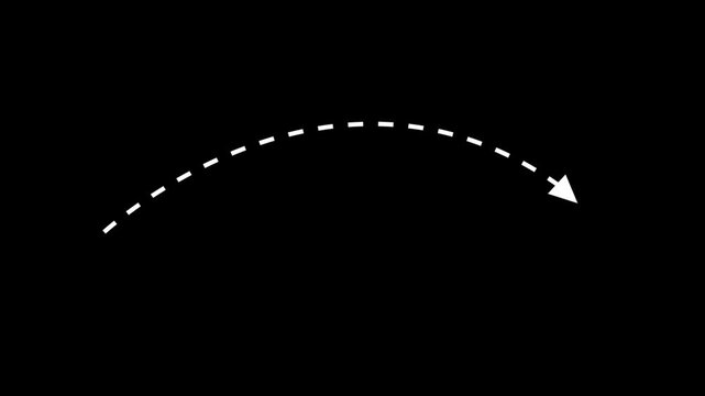 Simple white dashed arrow icon pointing upward on a black background