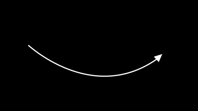 Simple white arrow icon pointing down and to the right on a black background