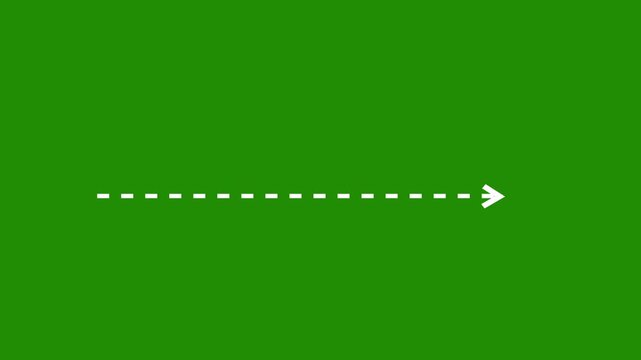 Simple white dashed line icon on a solid green background