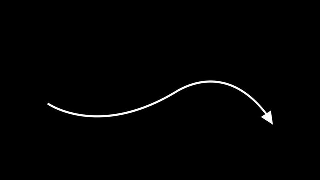 Simple white hand drawn arrow pointing to the right on a black background