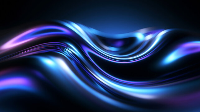 Abstract Futuristic Neon Metallic Wave Fluid Background