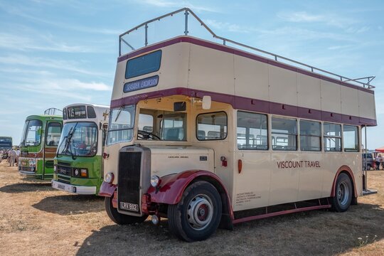 Gosport England - August 2 2026: the provincial society stokes bay bus rally Leyland PD2 open top bus in Devon General Livery LRV 992