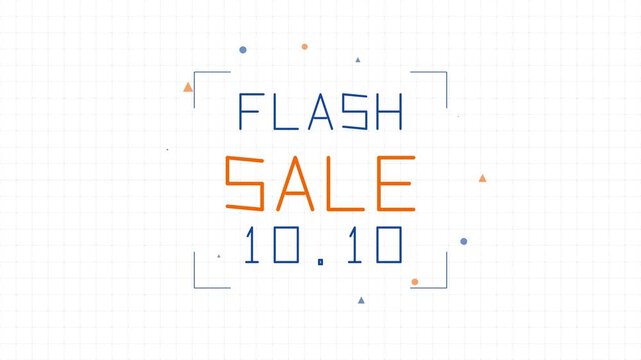 Flash Sale . Animated Text with Geometric Grid Background