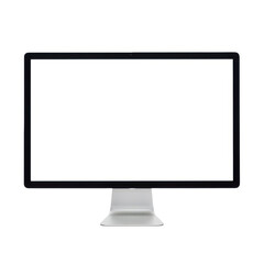 Fototapeta premium Modern flat screen monitor on stand isolated on white background