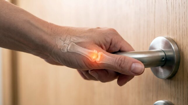 Thumb joint pain while gripping a door handle
