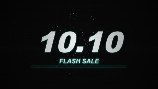 Flash Sale Glitch Neon Text Animation