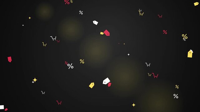 Floating Discount Ornaments Background Loop