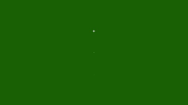Glowing Twinkle Stars Animation, Fast Sparkle Lines, White Cartoon Doodle Stars, Glitter Motion Trails, Flat Vector Style, Magical 2D Light Effects on Green  Background, 4K