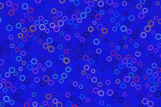 Blue abstract background with colorful glowing circles