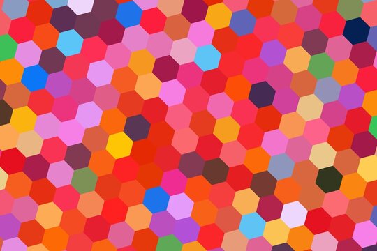 Colorful hexagon shapes in vibrant abstract pattern