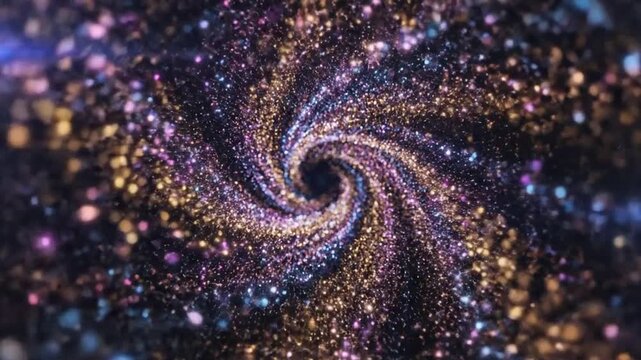 Cosmic Swirl of Stars: A mesmerizing vortex of glittering stardust and nebulae, creating a hypnotic spiral effect of vibrant colors in the vast expanse of space.