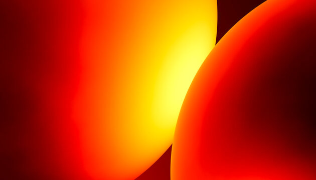 Abstract glowing rounded shapes with vibrant warm color gradients