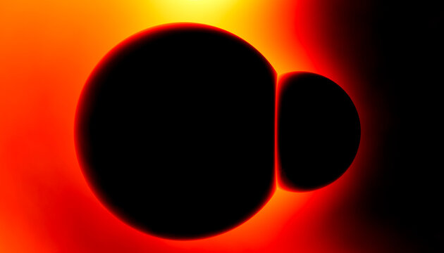 Solar eclipse showing the moon blocking the sun with glowing corona