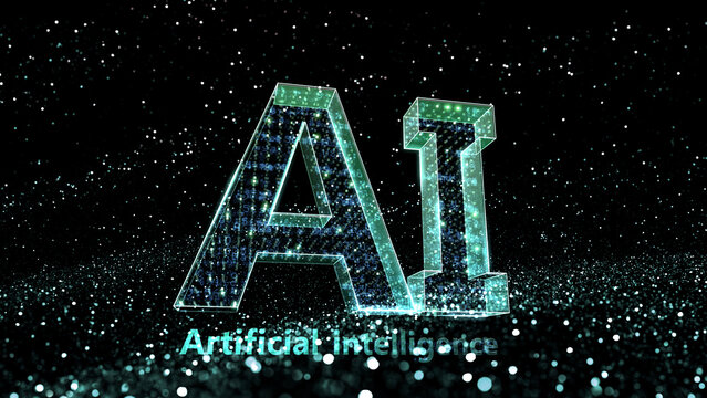 AI artificial intelligence digital network computer technology 3D illustration background.